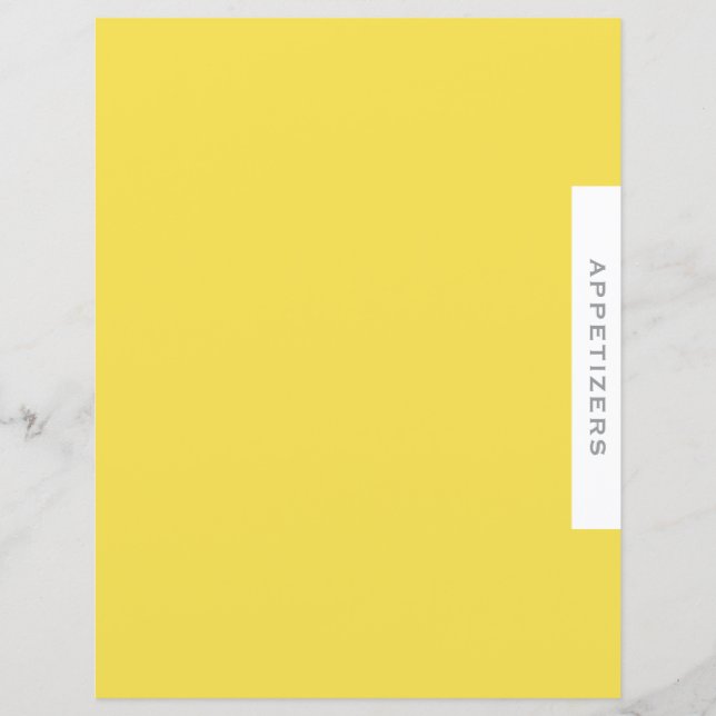 Lámina Divisor de recetas | Aperitivos | Amarillo sencill (Anverso)