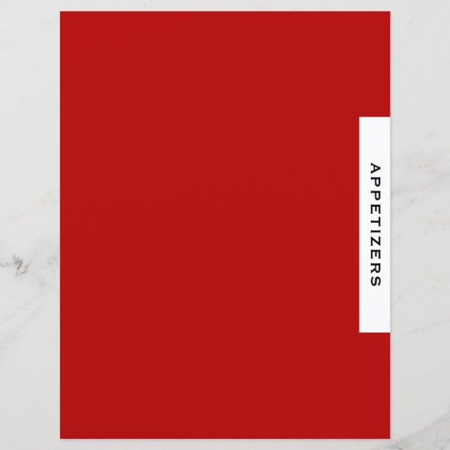 Lámina Divisor de recetas | Aperitivos | Blanco y negro r (Anverso)