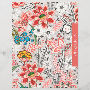 Lámina Divisor de recetas Aperitivos Floral elegante