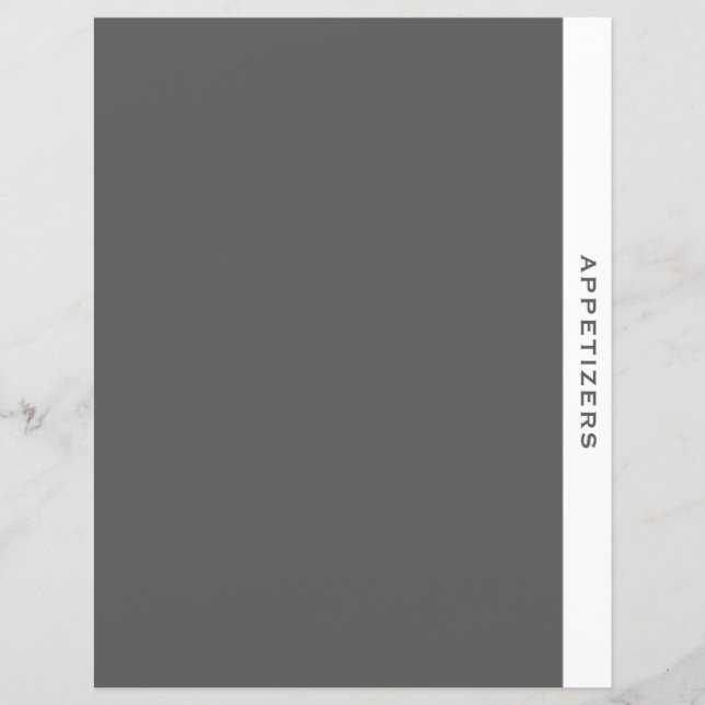 Lámina Divisor de recetas | Aperitivos | Gris y blanco si (Anverso)