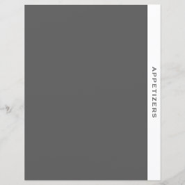 Lámina Divisor de recetas | Aperitivos | Gris y blanco si