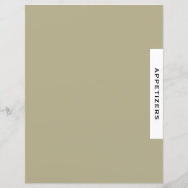 Lámina Divisor de recetas | Aperitivos | Sage Black & Whi