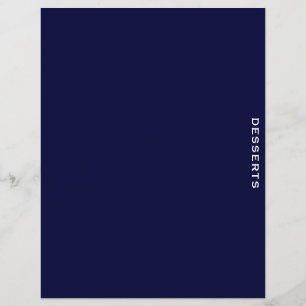 Lámina Divisor de recetas Azul marino y blanco Postre