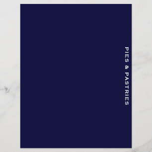 Lámina Divisor de recetas Azul y blanco Pie y pastele