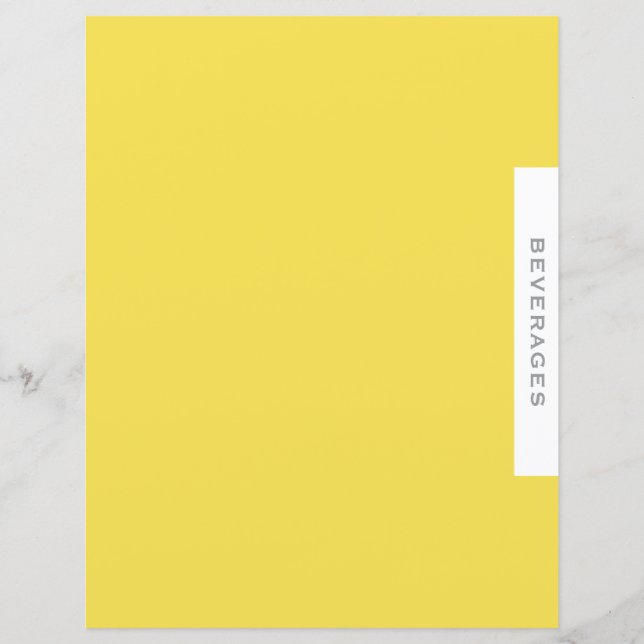 Lámina Divisor de recetas | Bebidas | Amarillo sencillo (Anverso)