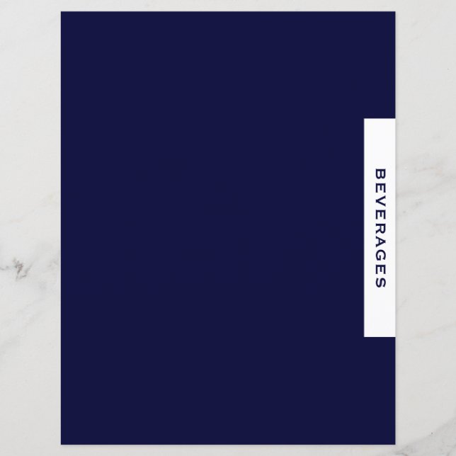 Lámina Divisor de recetas | Bebidas | Armada y blanco (Anverso)