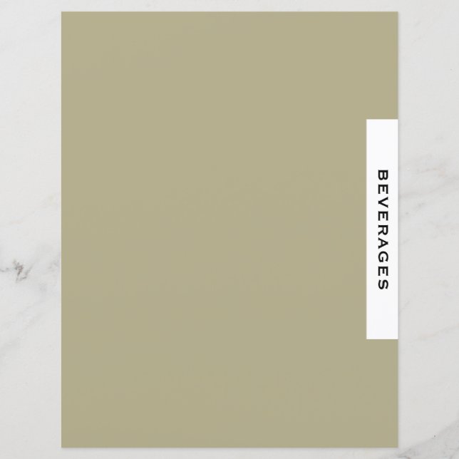 Lámina Divisor de recetas | Bebidas | Sage Black & White (Anverso)