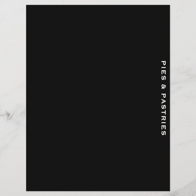 Lámina Divisor de recetas | Blanco y negro | Pie y pastel (Anverso)