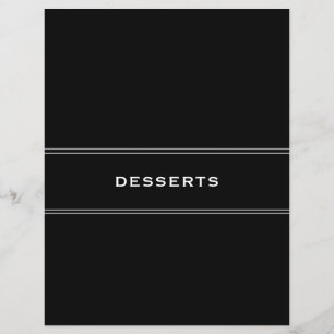 Lámina Divisor de recetas Blanco y negro Postres