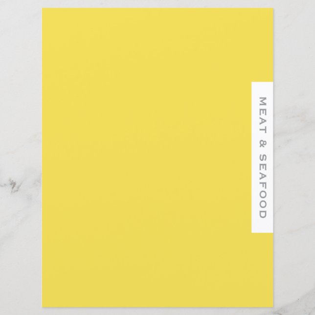 Lámina Divisor de recetas | Carne y marisco | Amarillo se (Anverso)