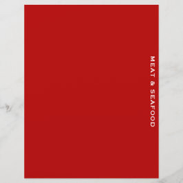 Lámina Divisor de recetas | Carne y marisco | Rojo simple