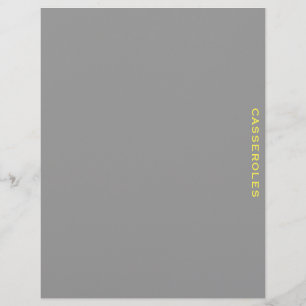 Lámina Divisor de recetas Casseroles Gris y Amarillo