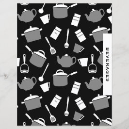 Lámina Divisor de recetas de bebidas | Cocina blanca y ne