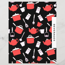 Lámina Divisor de recetas de bebidas | Utensilios negros