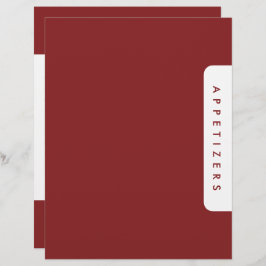 Lámina Divisor de recetas de gallo / Aperitivos / Persona