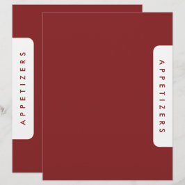 Lámina Divisor de recetas Houndstooth / Aperitivos / Text