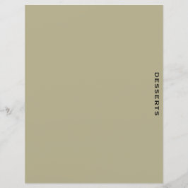 Lámina Divisor de recetas | Masaje y negro | Postres