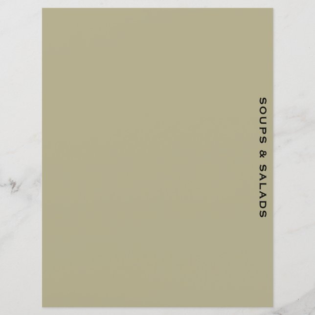 Lámina Divisor de recetas | Masaje y negro | Sopas y ensa (Anverso)