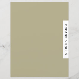 Lámina Divisor de recetas | Panes y rollos | Blanco negro