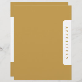 Lámina Divisor de recetas para galas / Aperitivos / Perso