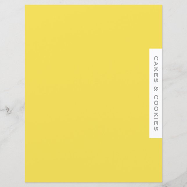 Lámina Divisor de recetas | Pasteles y galletas | Amarill (Anverso)