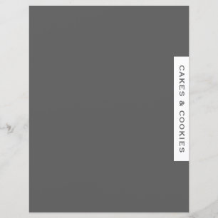 Lámina Divisor de recetas Pasteles y galletas Gris y