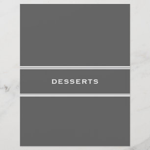Lámina Divisor de recetas Postres Gris