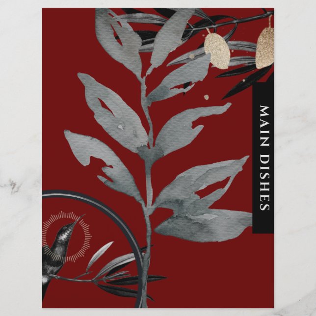 Lámina Divisor de recetas | Principales platos | Acuarela (Anverso)