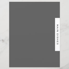 Lámina Divisor de recetas | Principales platos | Gris y b