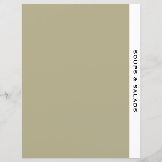 Lámina Divisor de recetas | Sopas y ensaladas | Blanco ne (Anverso)