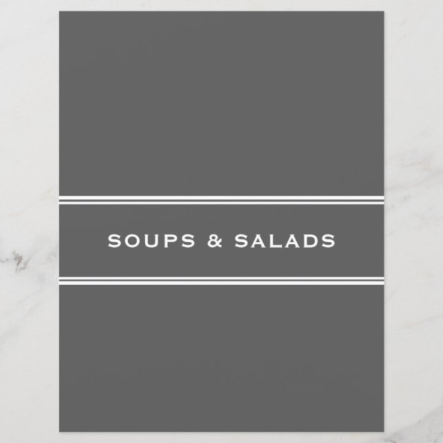 Lámina Divisor de recetas | Sopas y ensaladas | Gris (Anverso)