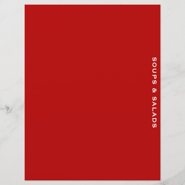 Lámina Divisor de recetas | Sopas y ensaladas | Rojo simp (Anverso)