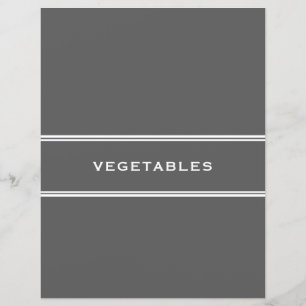Lámina Divisor de recetas Verduras Gris