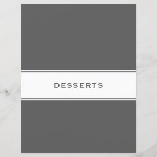 Lámina Divisor de sujeto de receta Postres Gris y bla