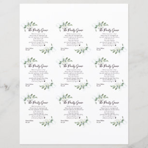 Lámina DIY Eucalyptus Bridal Shower Panty Game Card