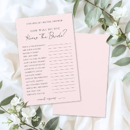 Lámina Do You Know The Bride Pink Bridal Shower Game