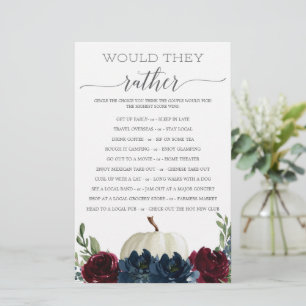 Lámina Doble cara Bridal Shower Games Burgundy Naval