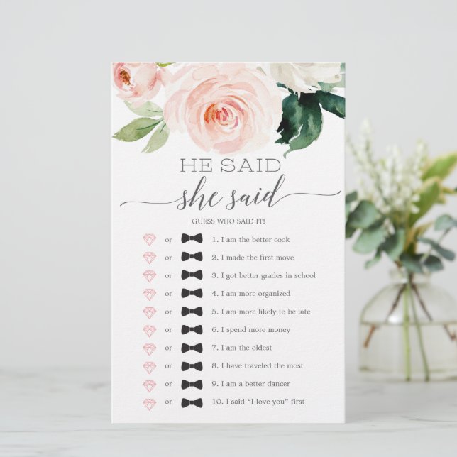 Lámina Doble cara de juego de ducha de novias Blooms de r (Anverso de pie)