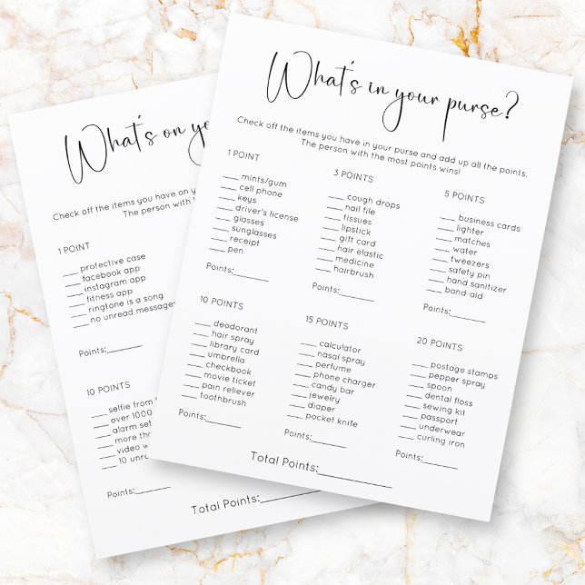 Lámina Doble cara de lo que hay en tu juego de bolso y te (Subido por el creador)