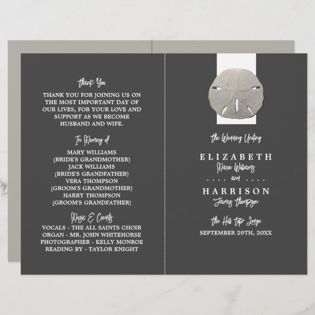 Lámina Dólar de arena solitaria, gris de carbón vegetal,  (Anverso / Reverso)