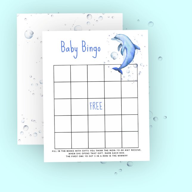 Lámina Dolfo acuático - Juego de bingo para la ducha de b (Subido por el creador)