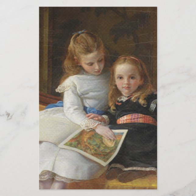 Lámina Dolorosos Victorianos Dos Jóvenes Chicas (Anverso)