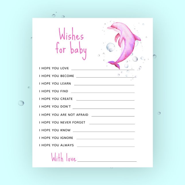 Lámina Dolphin rosa acuarela - oraciones para el bebé (Subido por el creador)