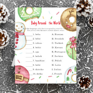 Lámina Donas de Navidad - Juego del bebé alrededor del mu