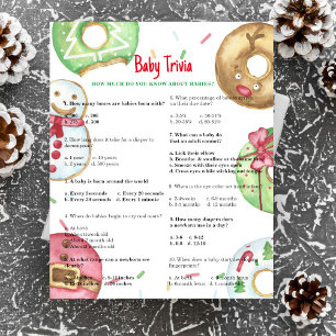 Lámina Donas de Navidad - Trivia de Bebé Juego de Baby