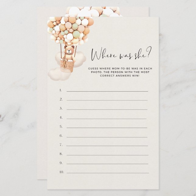 Lámina ¿Dónde Estaba? (Anverso / Reverso)