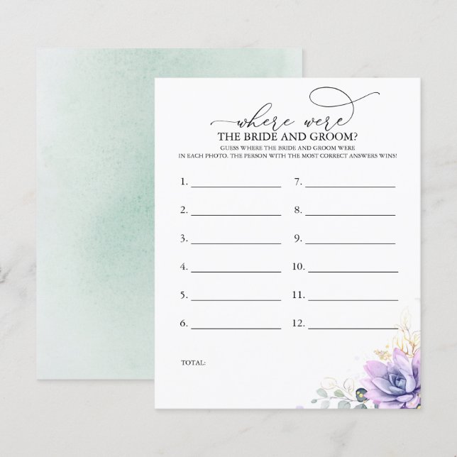 Lámina Dónde estaba el juego de fotos BRIDE y GROOM (Anverso / Reverso)