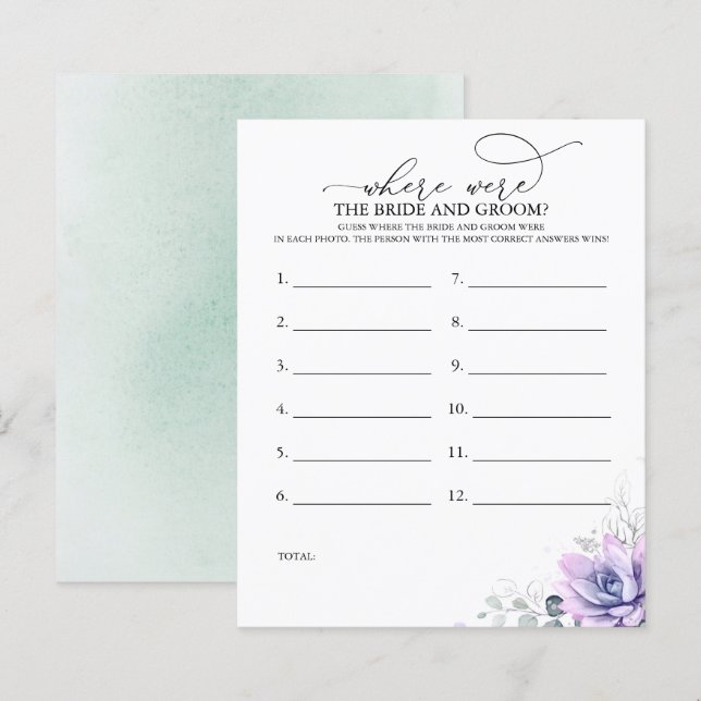 Lámina Dónde estaba el juego de fotos BRIDE y GROOM (Anverso / Reverso)