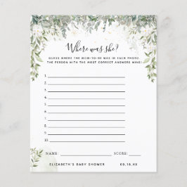 Lámina Dónde estaba | Juego Baby Shower