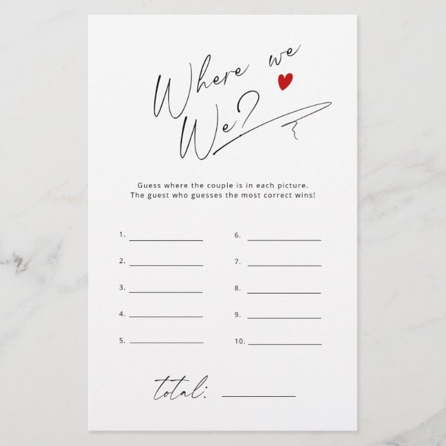 Lámina ¿Dónde estábamos el juego Simple Guión de ducha de (Anverso)